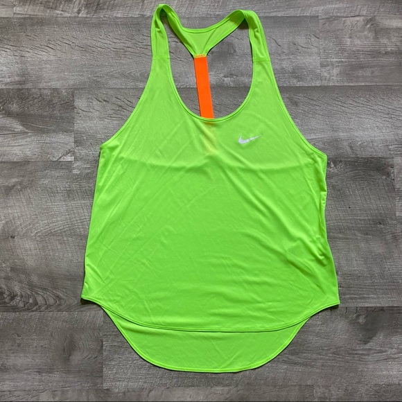 Nike Tops - Nike neon green active tank top size large